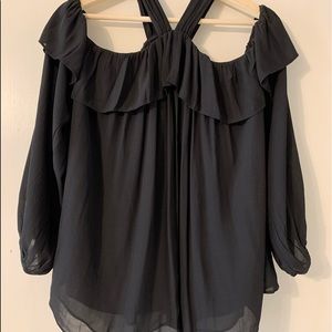 Loft Black Halter Blouse